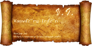 Vasváry Irén névjegykártya